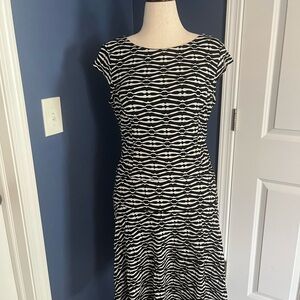 Anne Klein Black and White Midi Dress